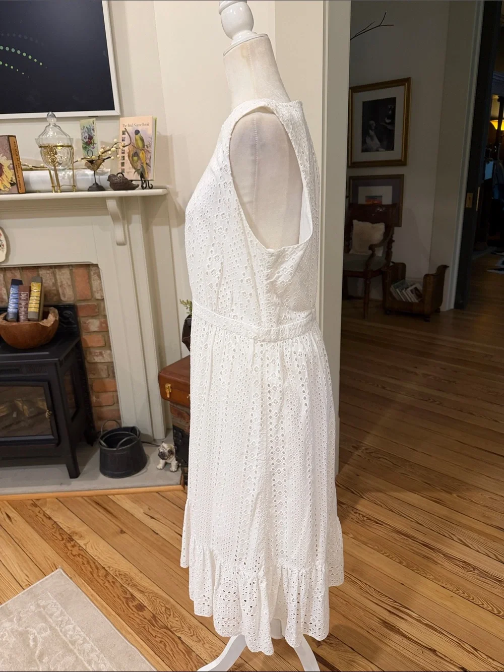 J.Crew Sleeveless White Eyelet Midi Dress . Size 12.